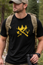 Besticktes Outdoor T-Shirt – Jagd & Angeln Motiv