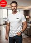 Herren T-Shirt Weiß – 100% Baumwolle – Gesticktes Berg & Bäume Logo