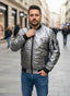 Herren Bomberjacke – No.1 Style (Silber)