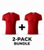 2er-Pack Unisex T-Shirt – Rot – 100% Baumwolle