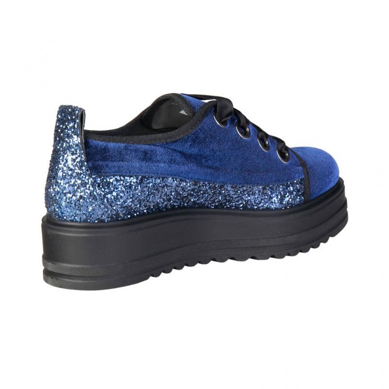 Ana Lublin – Ewa Blu Damen Sneaker aus Samt & Glitzer