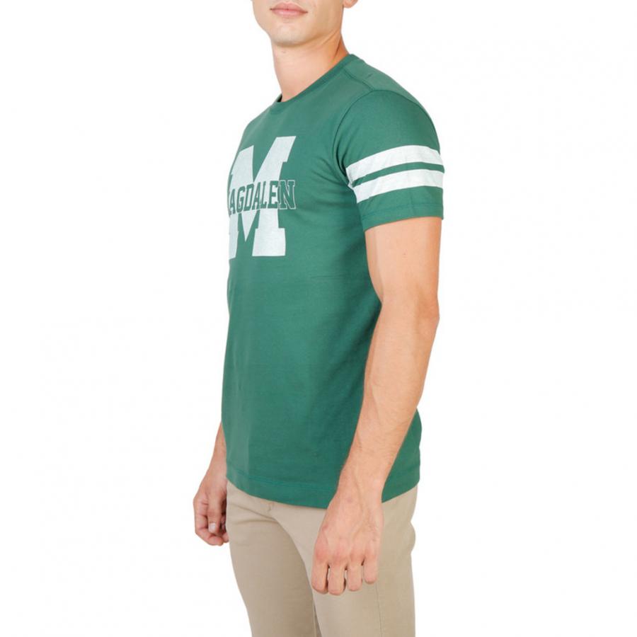Herren T-Shirt Oxford University – MAGDALEN, Grün mit Streifen Zweitbild