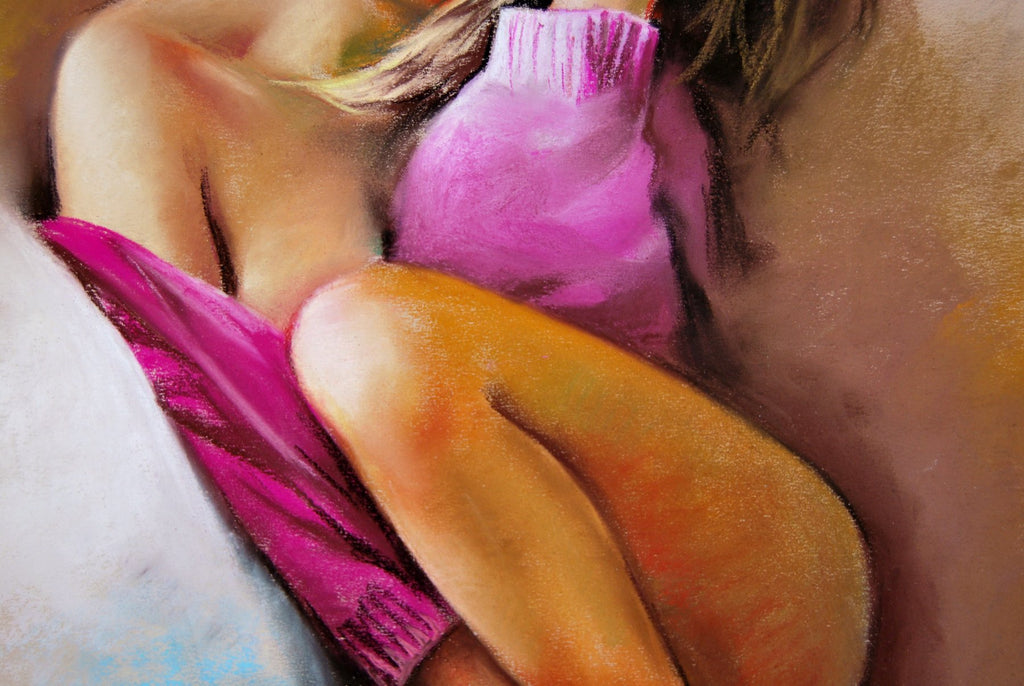 Original Pastellwerk – Domingo Alvarez „Mujer Pensativa“ – 50×40 cm