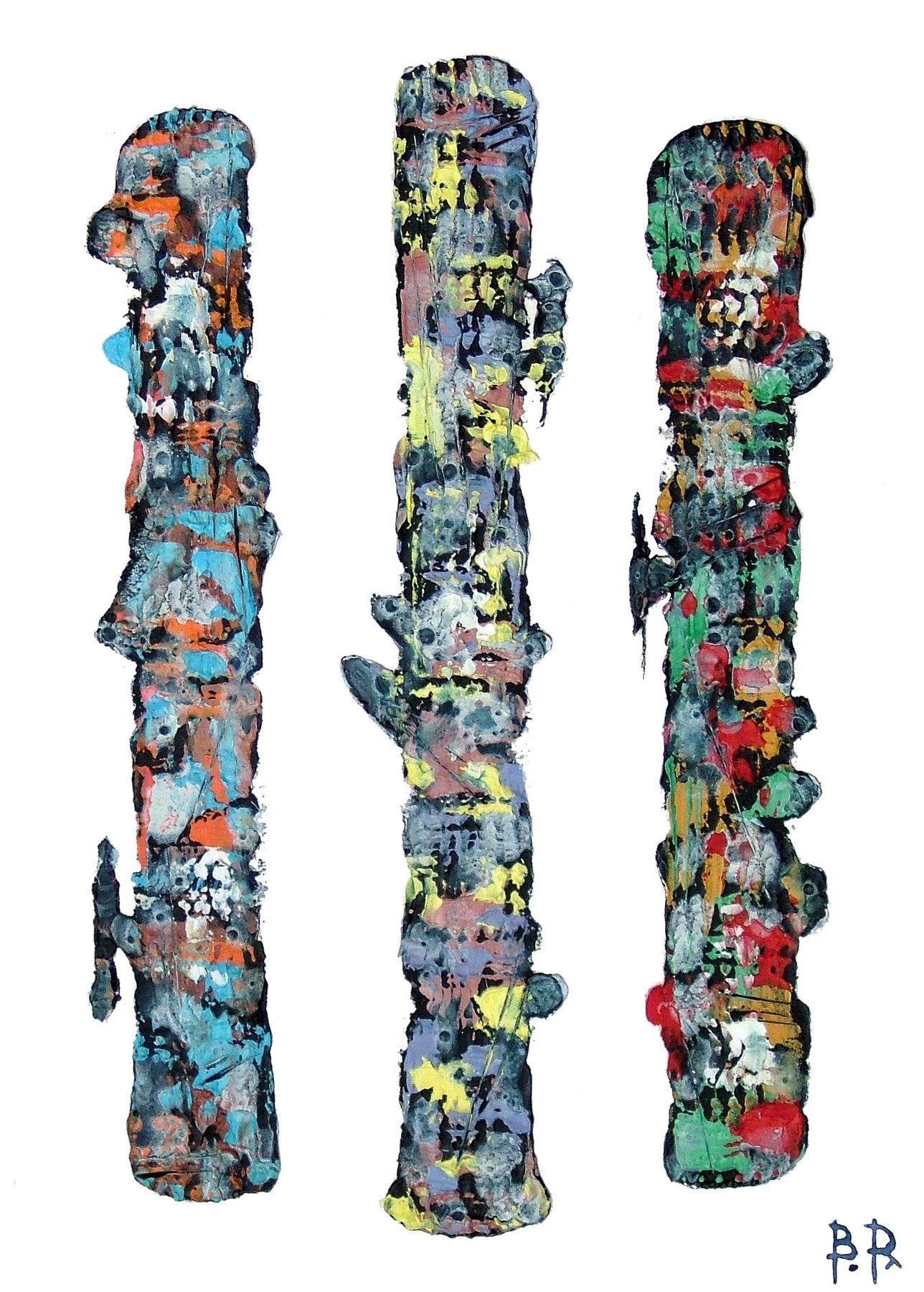 Original Ölgemälde – Bruno Dumont „3 huiles planches d’épave“ – 3er-Set (je 24×16 cm) Zweitbild