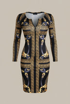 High Fashion Damen Set – 2-teilig, figurbetont, Premium-Print