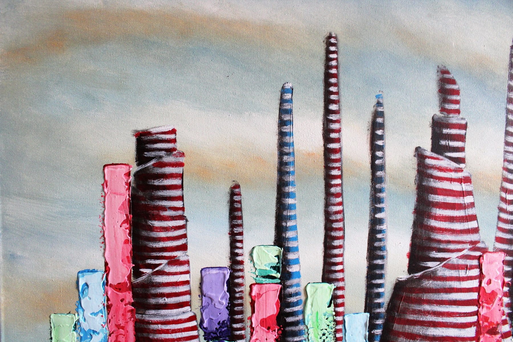 Original Ölgemälde – Filip Łoziński „Candy Market“ – 100 × 80 cm