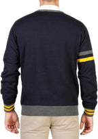 Herren Oxford University V-Ausschnitt Pullover – Navy Blau