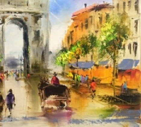 Original Ölgemälde – Alfred Anioł „Paris“ 40×50cm