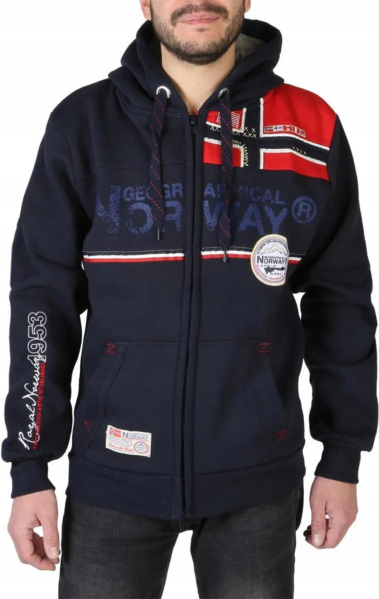 Herren Kapuzenpullover Blau – GEOGRAPHICAL NORWAY