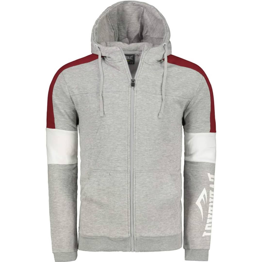 Herren Zip-Hoodie Everlast – Grau mit roten Details