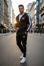 Herren Trainingsanzug LondStyle – Schwarz/Weiß mit Kapuze