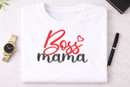 Besticktes Boss Mama T-Shirt - Motivations Geschenk - Baumwolle Classic Size