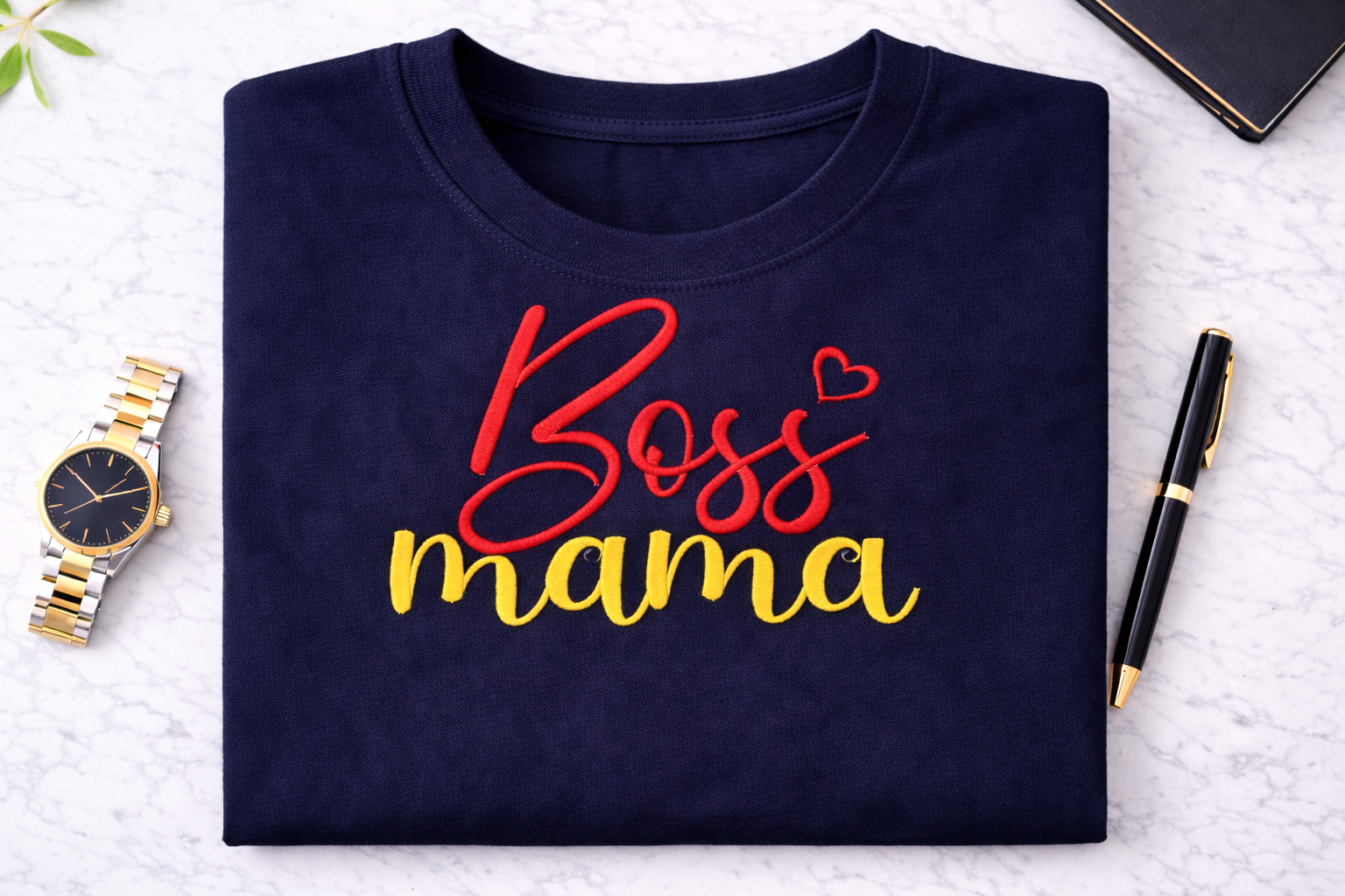 Besticktes Boss Mama T-Shirt - Motivations Geschenk - Baumwolle Classic Size