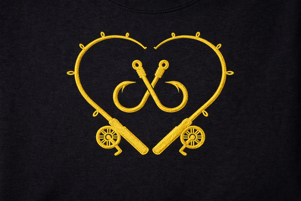 Karpfen Angler T-Shirt Bestickt - Geschenk für Fischer