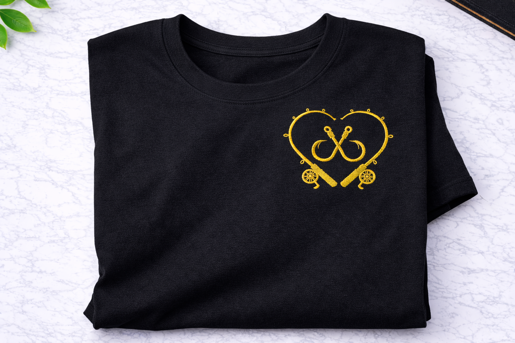 Karpfen Angler T-Shirt Bestickt - Geschenk für Fischer