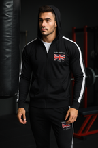 Herren Trainingsanzug LondStyle – Schwarz/Weiß mit Kapuze