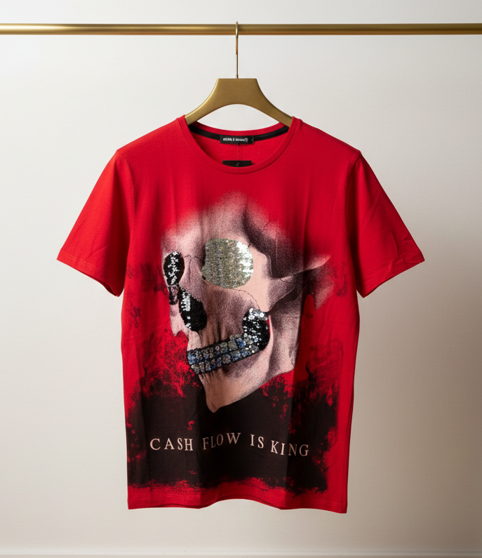 Herren T-Shirt – CASH FLOW IS KING (Rot)