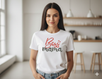 Besticktes Boss Mama T-Shirt - Motivations Geschenk - Baumwolle Classic Size