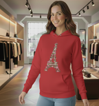 Damen Hoodie mit buntem Paris-Blumendesign