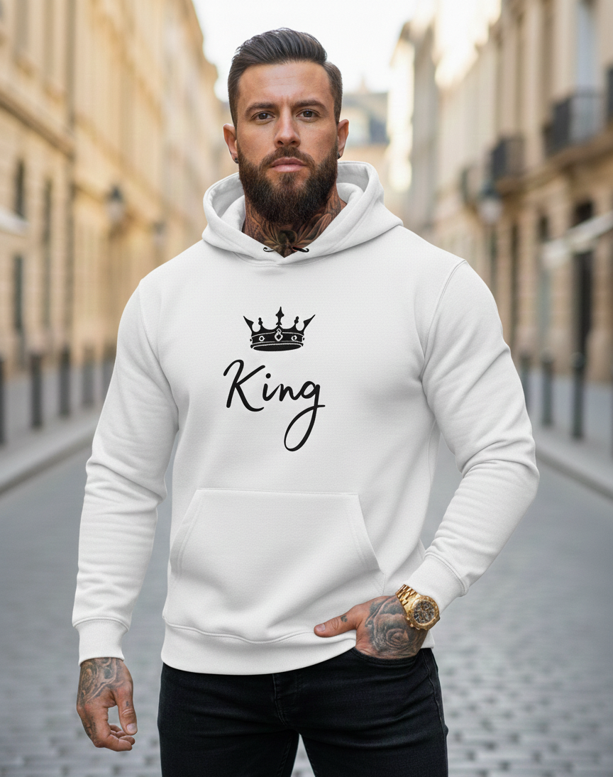 Bestickter Herren Hoodie „King“ – Made to Order