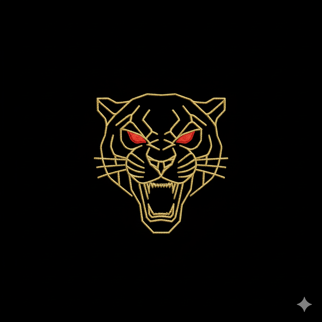 Herren Hoodie – Gestickter Tigerkopf