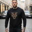 Herren Pullover Schwarz – Gesticktes Tiger-Motiv