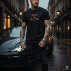Herren-T-Shirt mit gesticktem Schriftzug „Trust the Process“