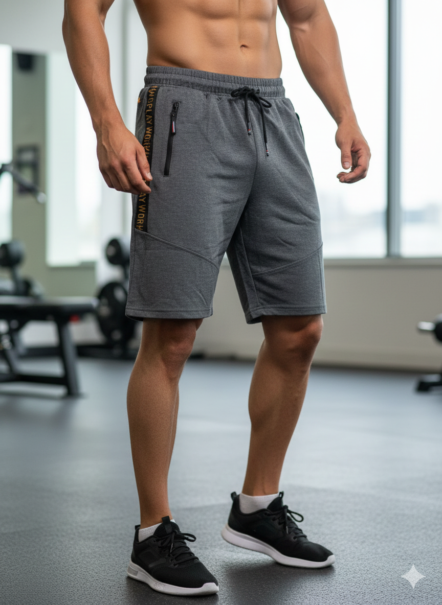 V.I.MAN Herren Sportshorts (Shorts / kurze Hose) Dunkelgrau