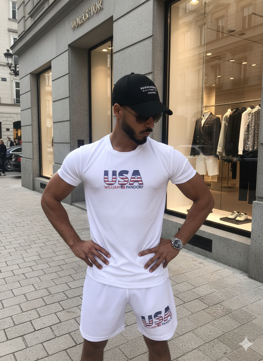 Herren Sport-Set USA – Funktionsshirt + Shorts