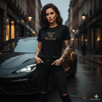 Damen T-Shirt mit gesticktem Schriftzug „Trust the Process“