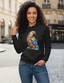Damen Hoodie mit buntem Papagei-Blumenmotiv