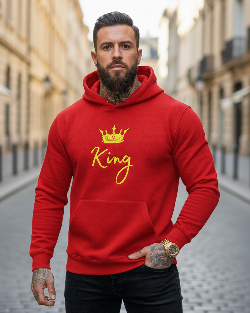 Bestickter Herren Hoodie „King“ – Made to Order