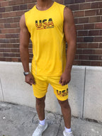 Herren Sport-Set USA – Funktionsshirt + Shorts