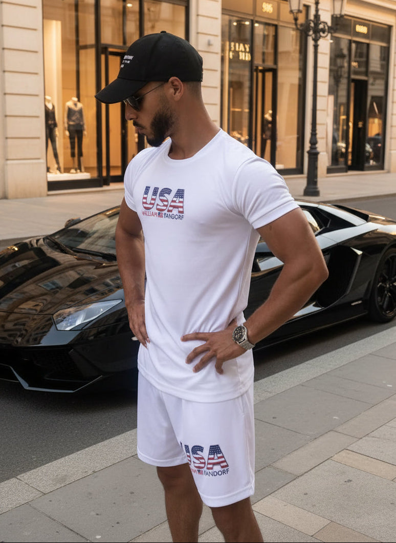 Herren Sport-Set USA – Funktionsshirt + Shorts