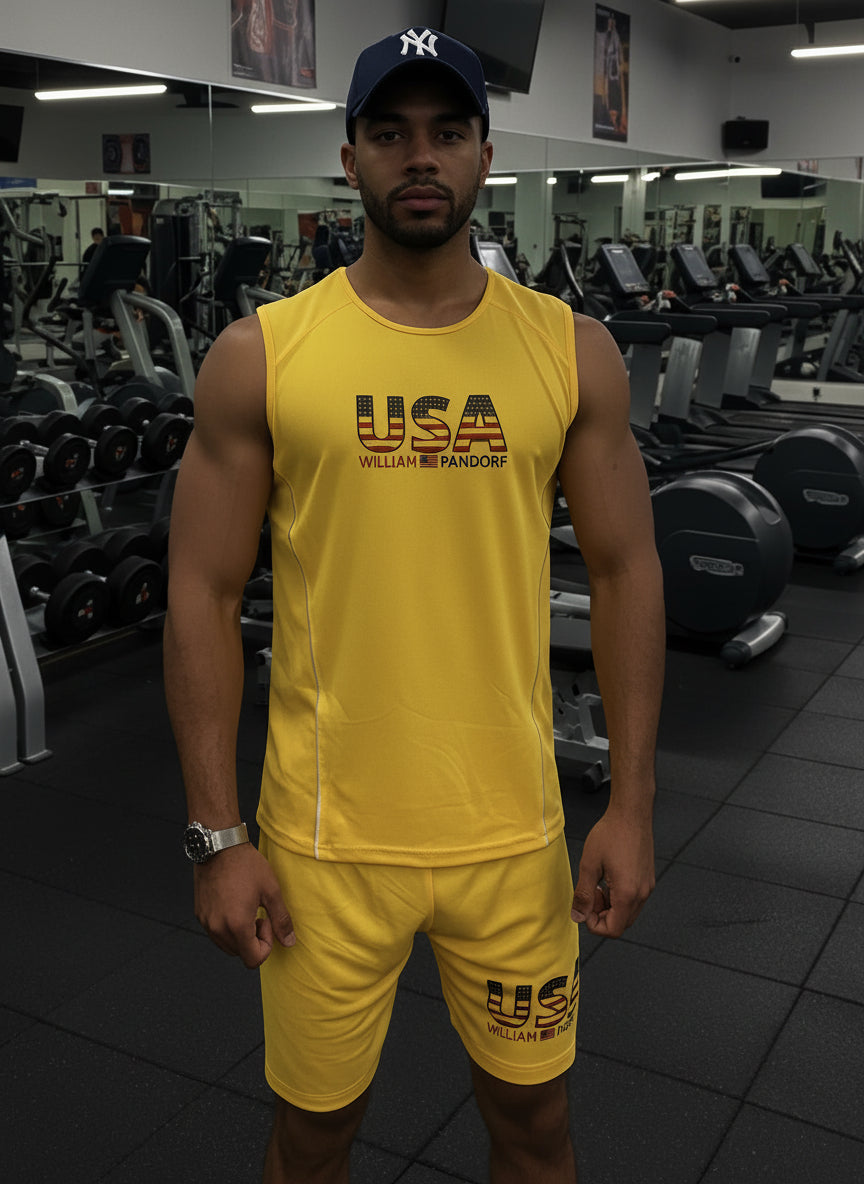 Herren Sport-Set USA – Funktionsshirt + Shorts