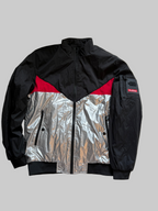 Klassische leichte Herren-Jacke – Schwarz/Silber/Rot