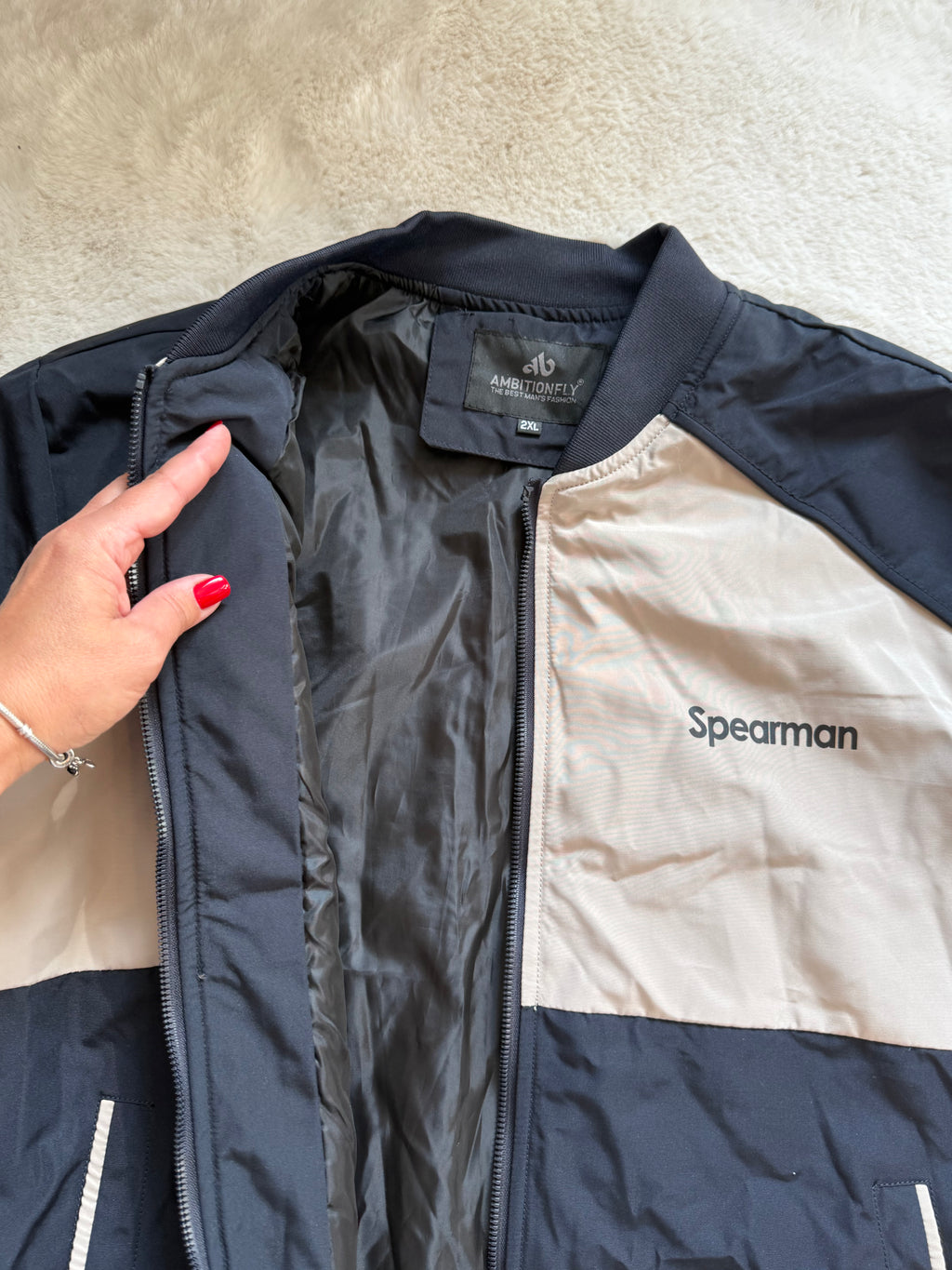 Herren Übergangsjacke – Spearman Beige/Schwarz