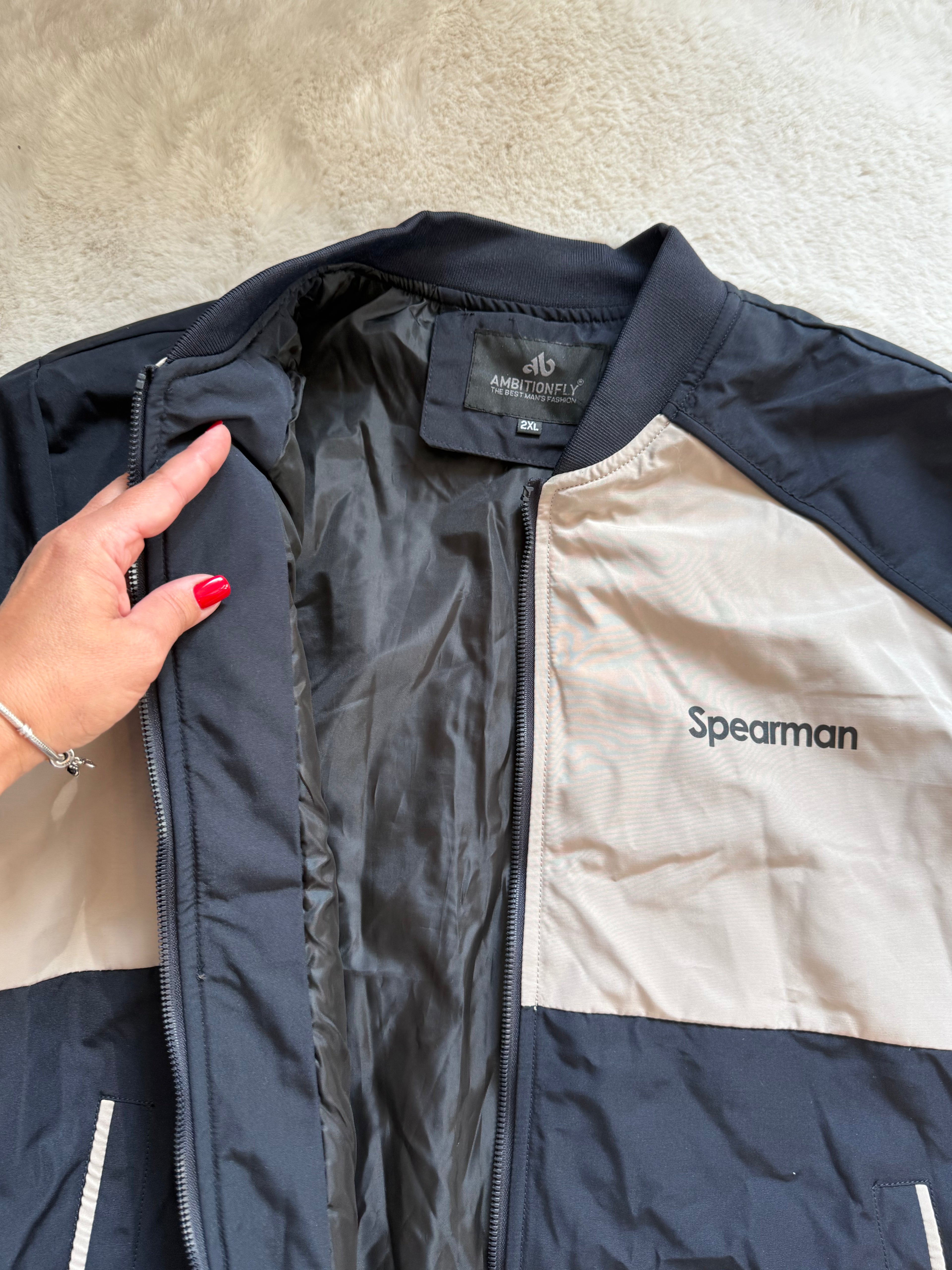 Herren Übergangsjacke – Spearman Beige/Schwarz