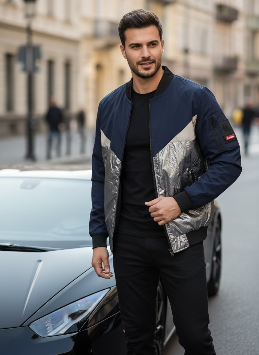 Herren Übergangsjacke – zweifarbig, leicht & modern Hauptbild