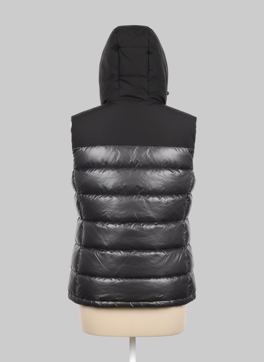 Herren warme Steppweste mit Kapuze – Schwarz