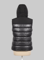 Herren warme Steppweste mit Kapuze – Schwarz