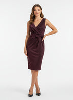 Damen Kleid – Burgundy Glitter Wrap Dress
