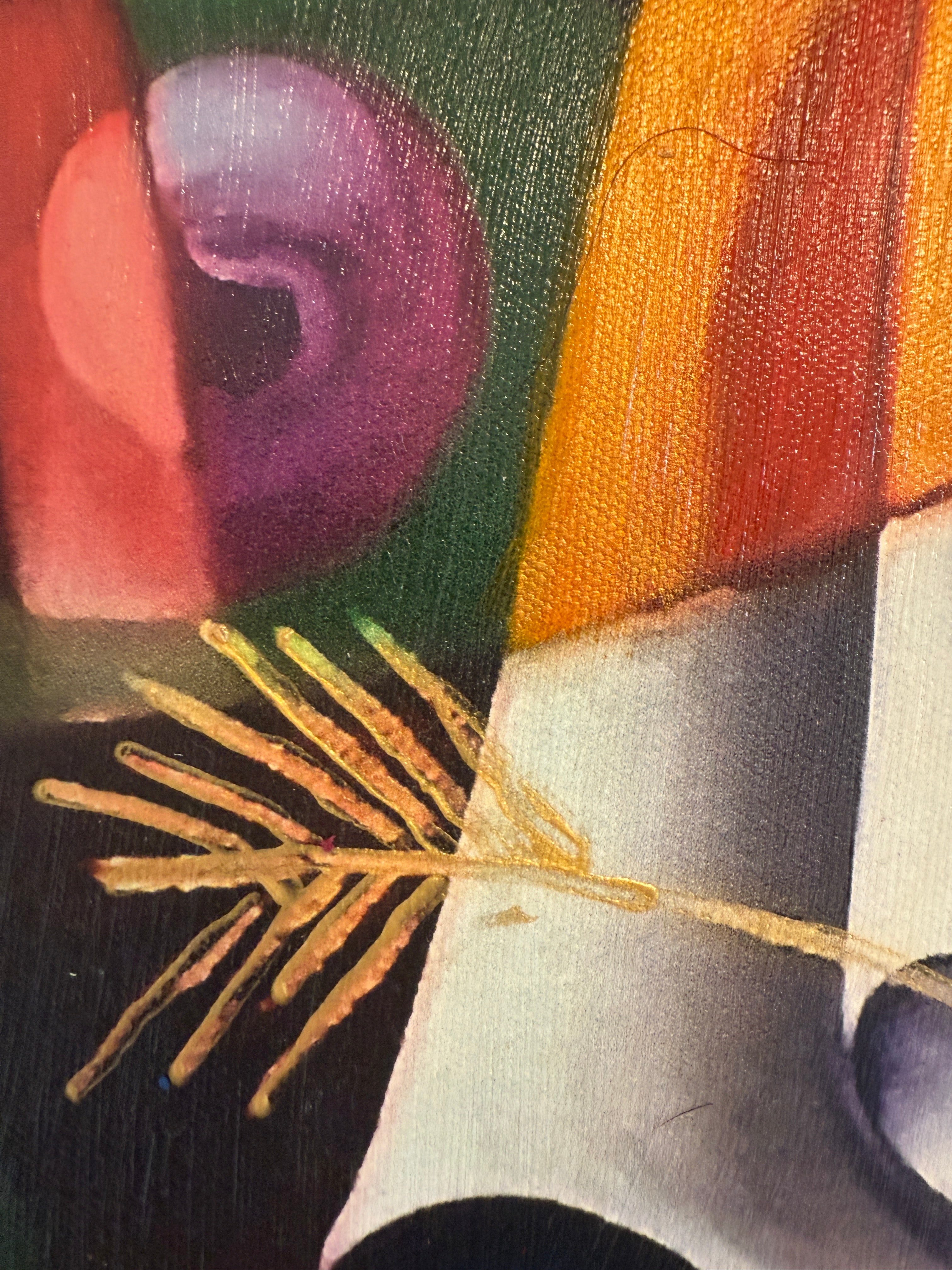 Modernes farbiges Gemälde Öl auf Leinwand Original abstraktes Porträt 50x60cm