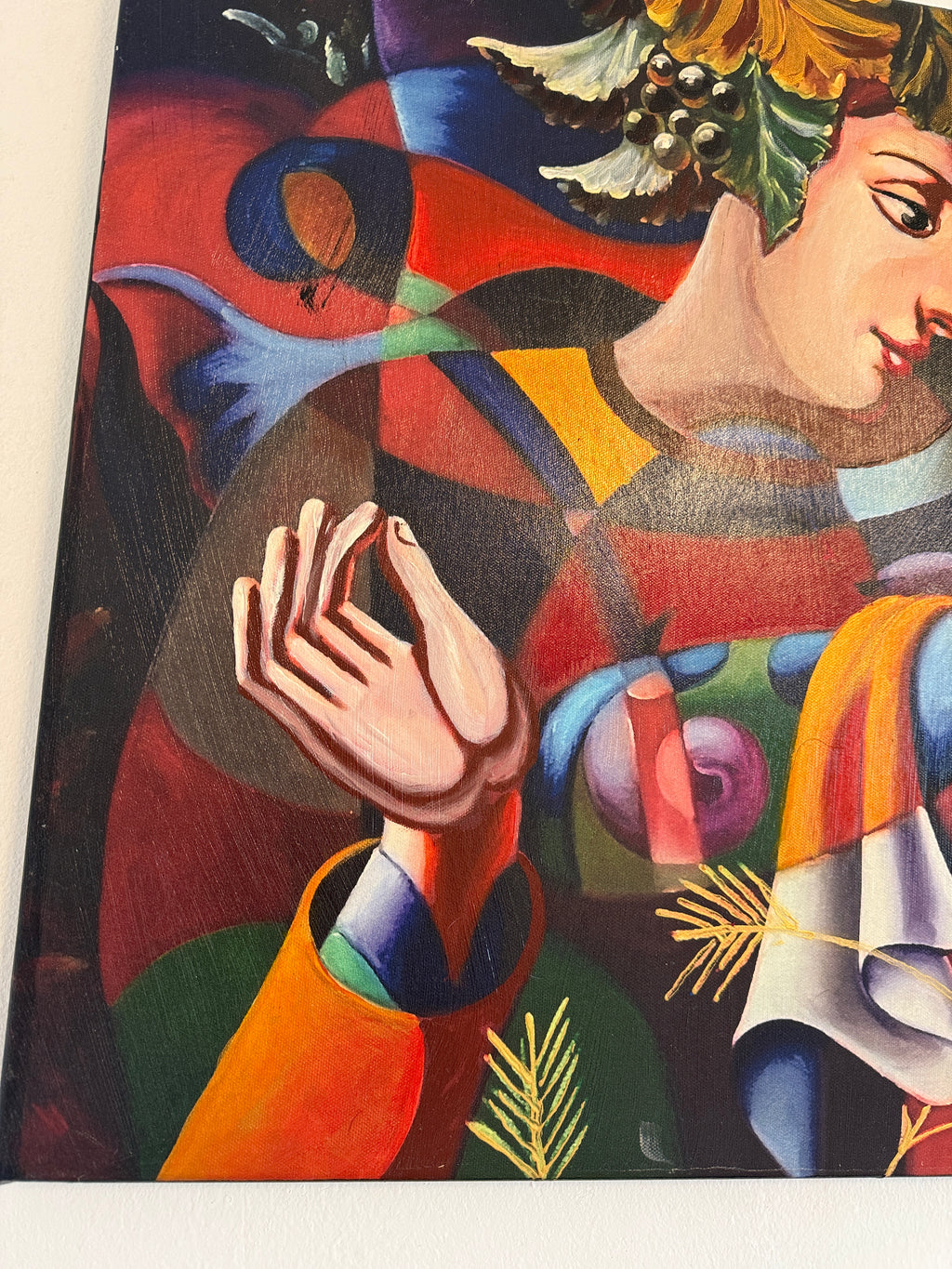 Modernes farbiges Gemälde Öl auf Leinwand Original abstraktes Porträt 50x60cm