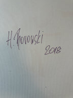 Modernes farbiges Gemälde Öl auf Leinwand Original abstraktes Porträt 50x60cm