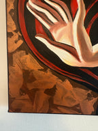 Modernes farbiges Gemälde Öl auf Leinwand Original Frauen Figuren abstrakt 70x50cm