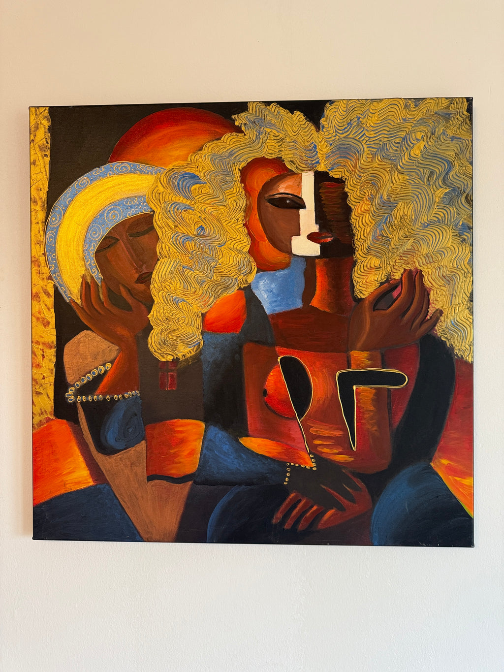 Modernes Acryl Gemälde auf Leinwand Original abstrakte Frauen 60x60cm