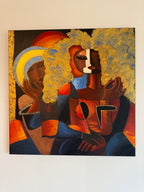 Modernes Acryl Gemälde auf Leinwand Original abstrakte Frauen 60x60cm