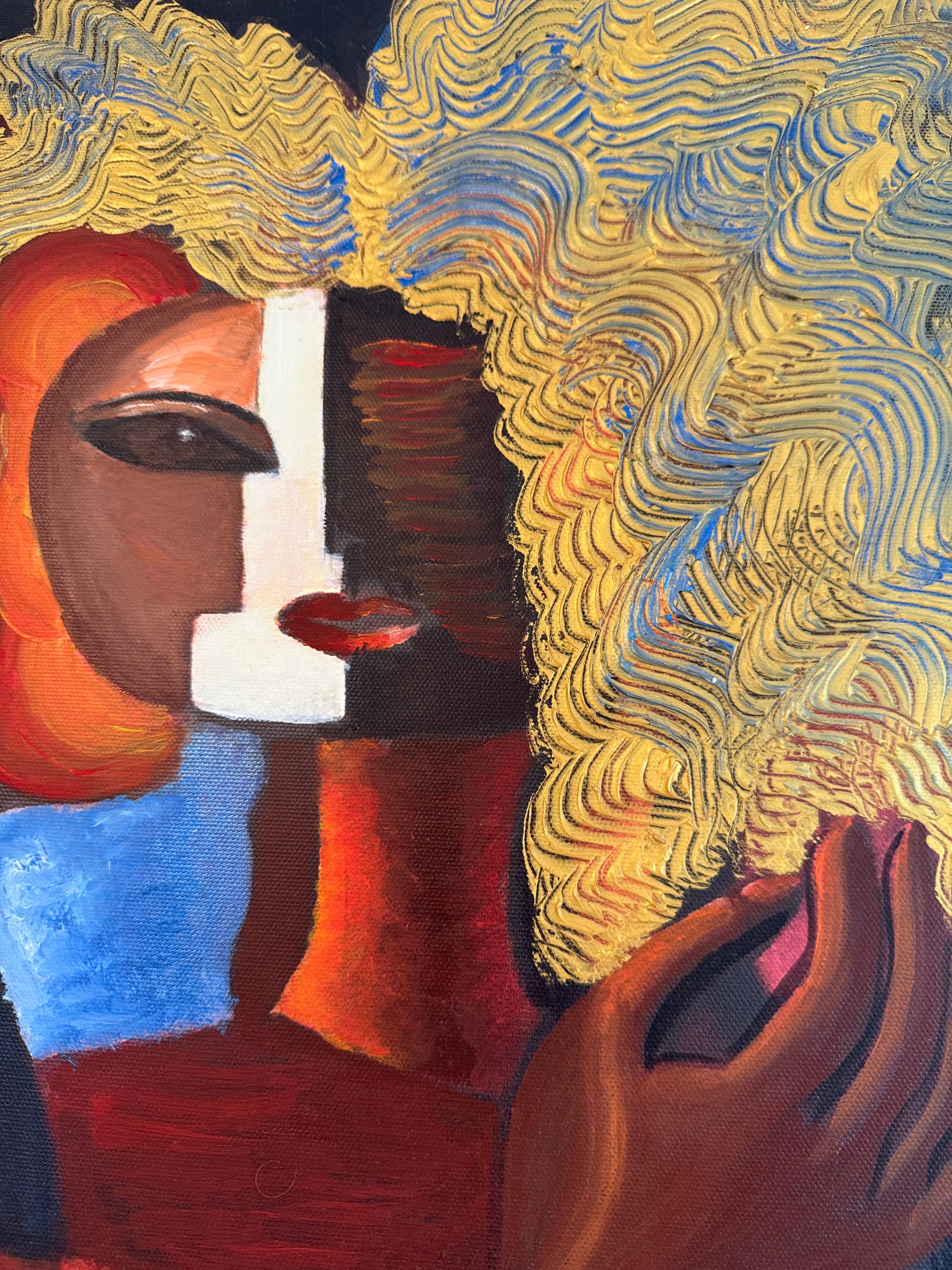 Modernes Acryl Gemälde auf Leinwand Original abstrakte Frauen 60x60cm