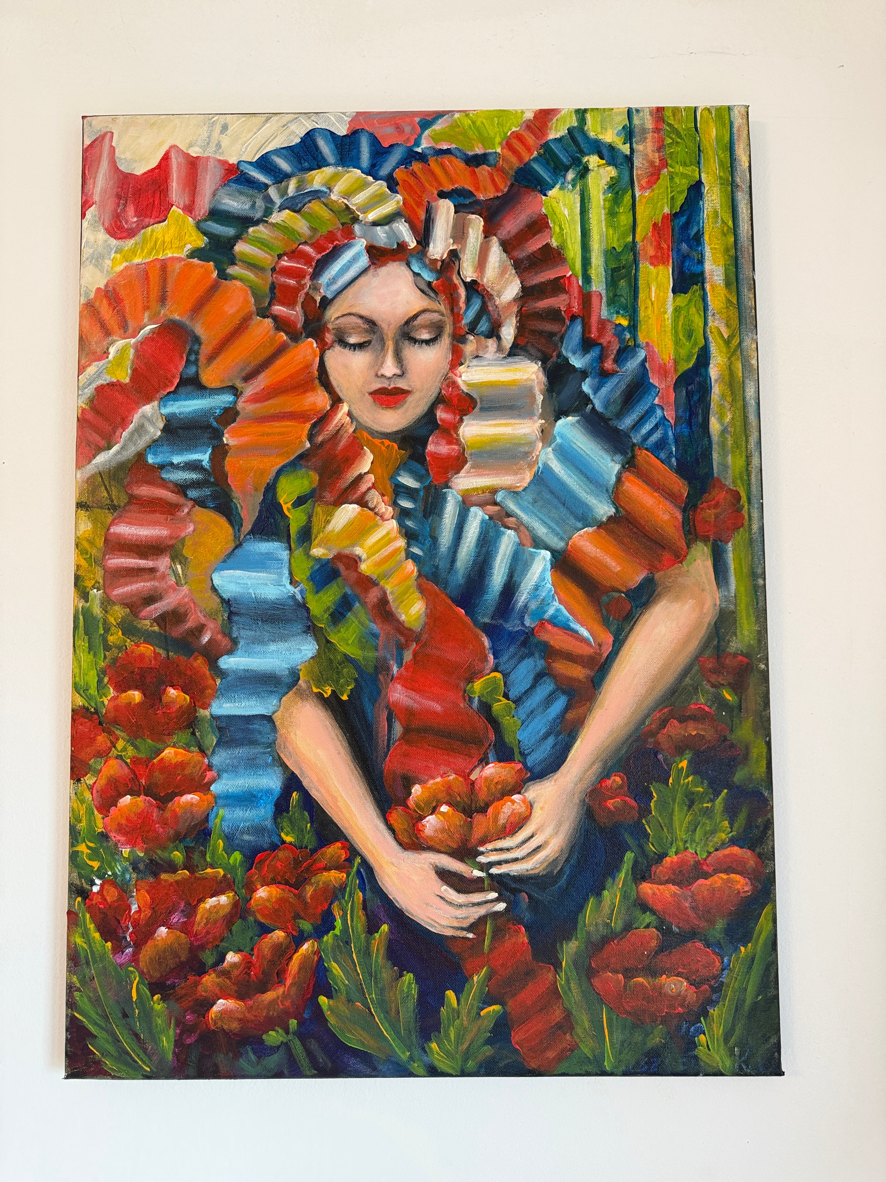 Original Ölgemälde – „The Poppy Lady“ – Teresa Kluszczyńska – 70×50 cm Hauptbild